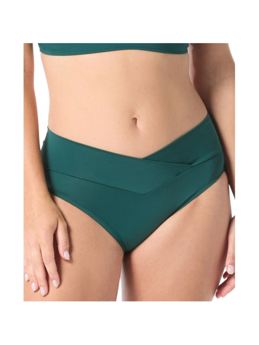 Coco Reef Women's Large Forest Green V-Waist Crossover Bikini Bottoms NWT
